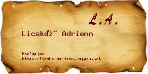 Licskó Adrienn névjegykártya